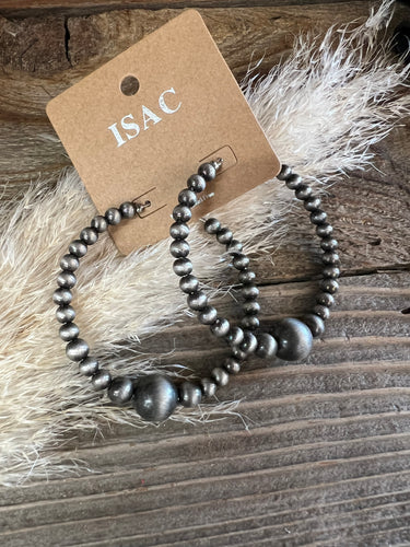 Navajo Beaded Hoop Earrings