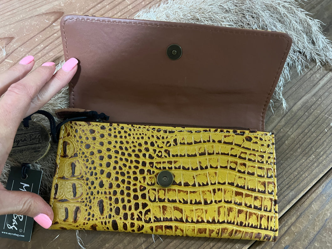 Myra Stride Wallet - Croc Mustard