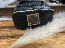 Load image into Gallery viewer, Black Weave Cosmetic Travel Bag