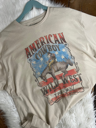 AMERICAN COWBOY WILD WEST FREE SPIRIT TEE- FINAL SALE ITEM