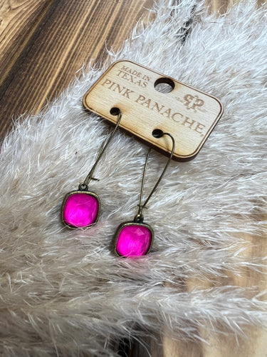 PINK PANACHE ELECTRIC PINK DROP EARRINGS