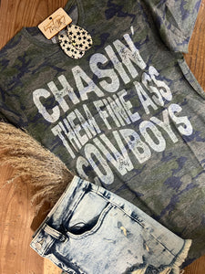 Chasin' Them Cowboy's Camo Tee - FINAL SALE ITEM