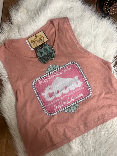 ROCKY MOUNTAIN CROP TANK - DUSTY CORAL