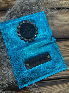 Becca Card Holder - Turquoise Metallic