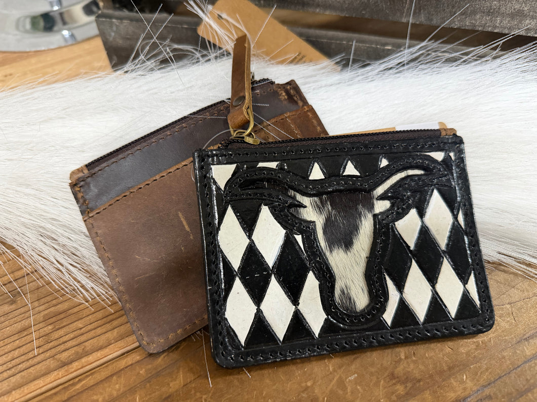 Western Diamond Steer Coin Pouch/Card Holder
