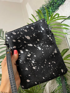 American Darling Small Crossbody - Black W/Silver Acid Splatter