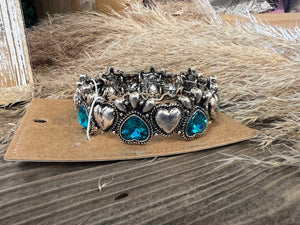 Western Heart Bracelet - Blue