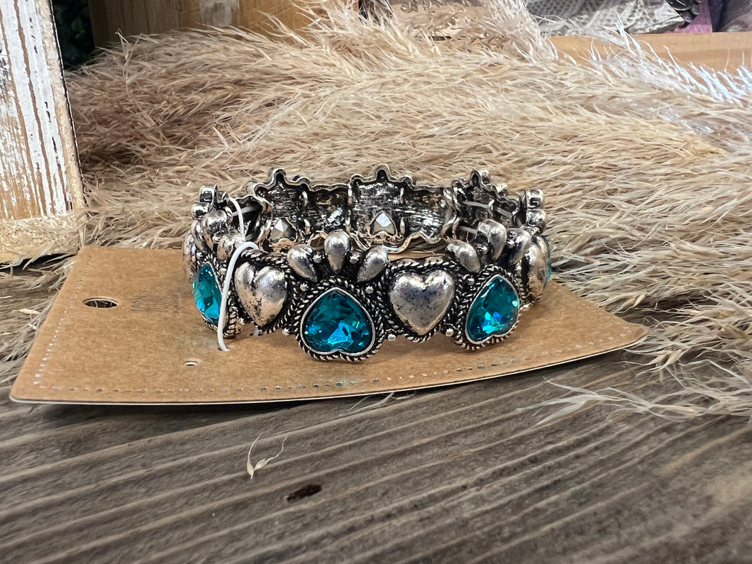 Western Heart Bracelet - Blue