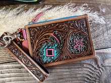Load image into Gallery viewer, Pride of Prickly Card Holder - Tan Pink Turquoise