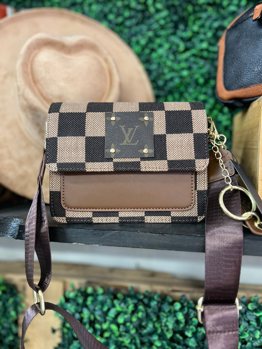 Small Checkered Crossbody