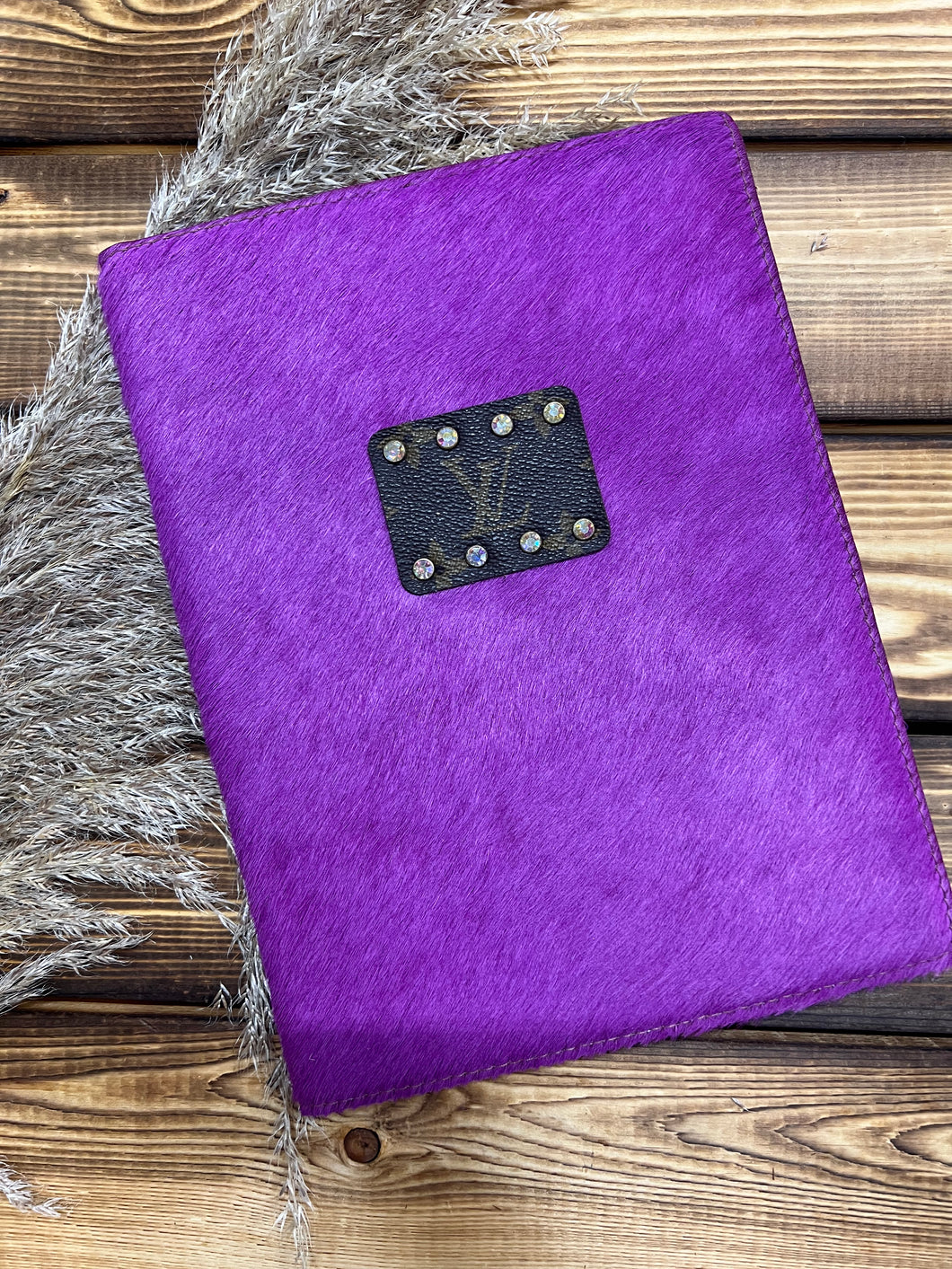 Purple Hair on Hide Leather Notebook