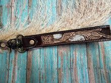 Load image into Gallery viewer, Wildvine Pony Tooled Key Fob - Dark Brown