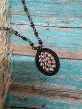 Load image into Gallery viewer, Pink Panache Oval Cluster Necklace - AB Crystals