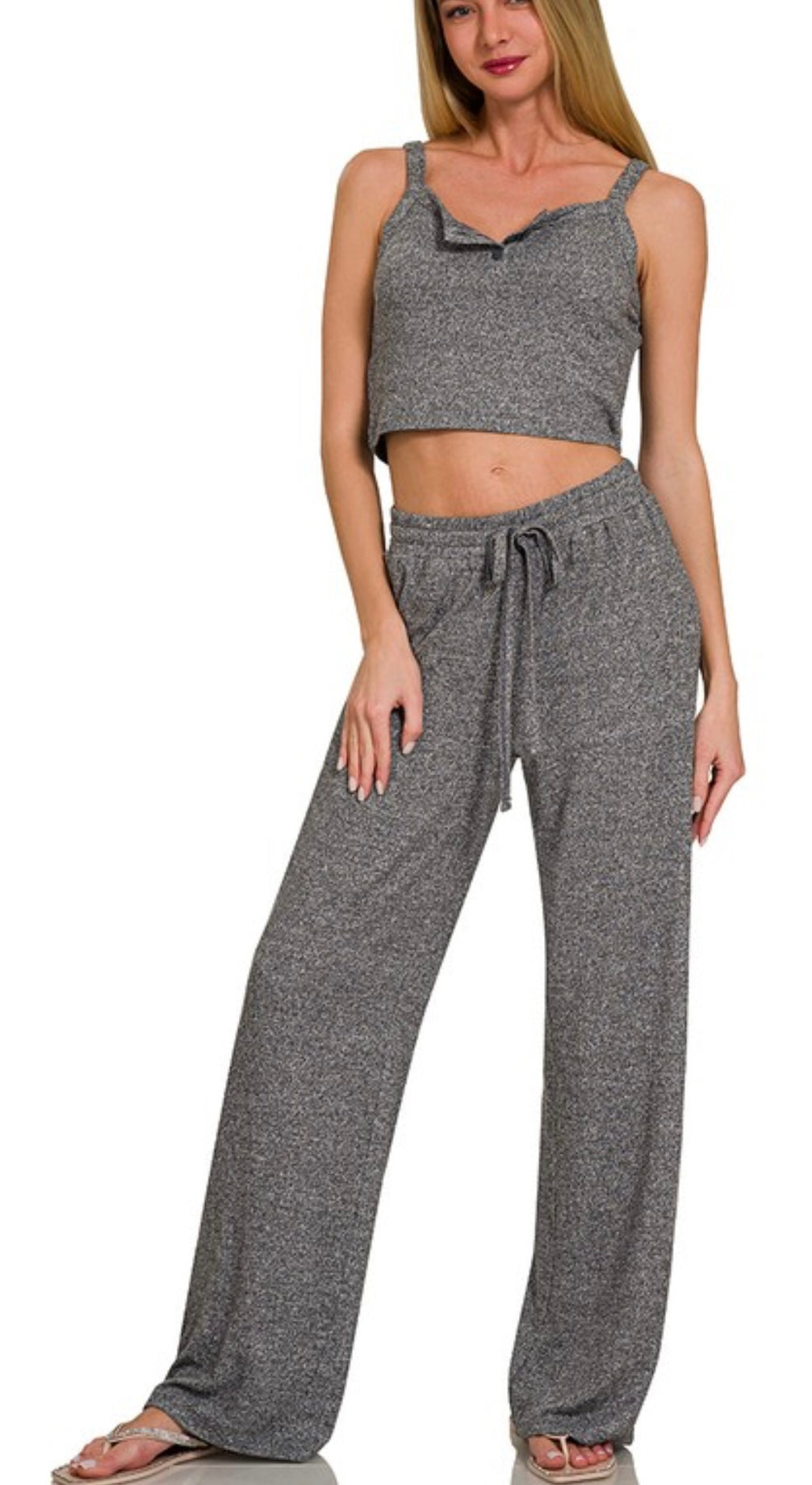 Jet Lagged 2-Piece Lounge Set - Ash Black