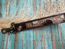 Load image into Gallery viewer, Wildvine Pony Tooled Key Fob - Dark Brown