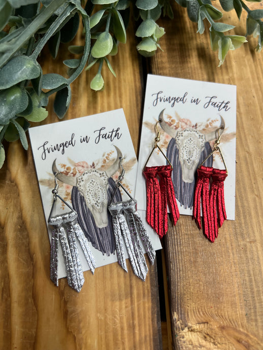 Mini Fringe Christmas Earrings - 2 color options