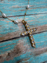 Load image into Gallery viewer, Chan Sutton Remi Cross Necklace - Gold