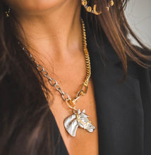 Load image into Gallery viewer, West &amp; Co 2 Tone Horse Pendant Necklace