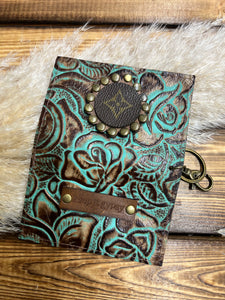 Keep It Gypsy Becca Card Holder - Brown Turquoise Floral