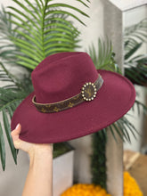 Load image into Gallery viewer, Fedora With Embellished Band - Wine