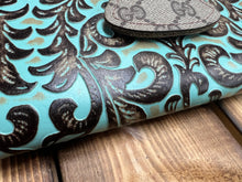 Load image into Gallery viewer, Keep It Gypsy Fiesta Wallet - Turquoise Brown Floral