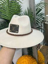 Load image into Gallery viewer, Fedora With Embellished Band - Cream With Brown Braided Band
