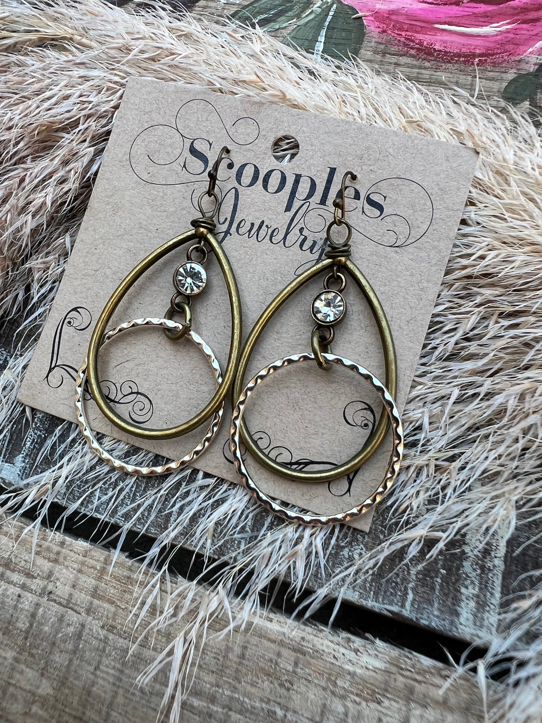 Double Hoop Crystal Earrings