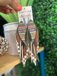 One of a Kind Western Football Stack Earrings