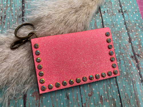 Becca Card Holder - Neon Shimmer Coral Punch