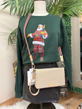 Load image into Gallery viewer, Plaid Santa Sweatshirt - Hunter Green