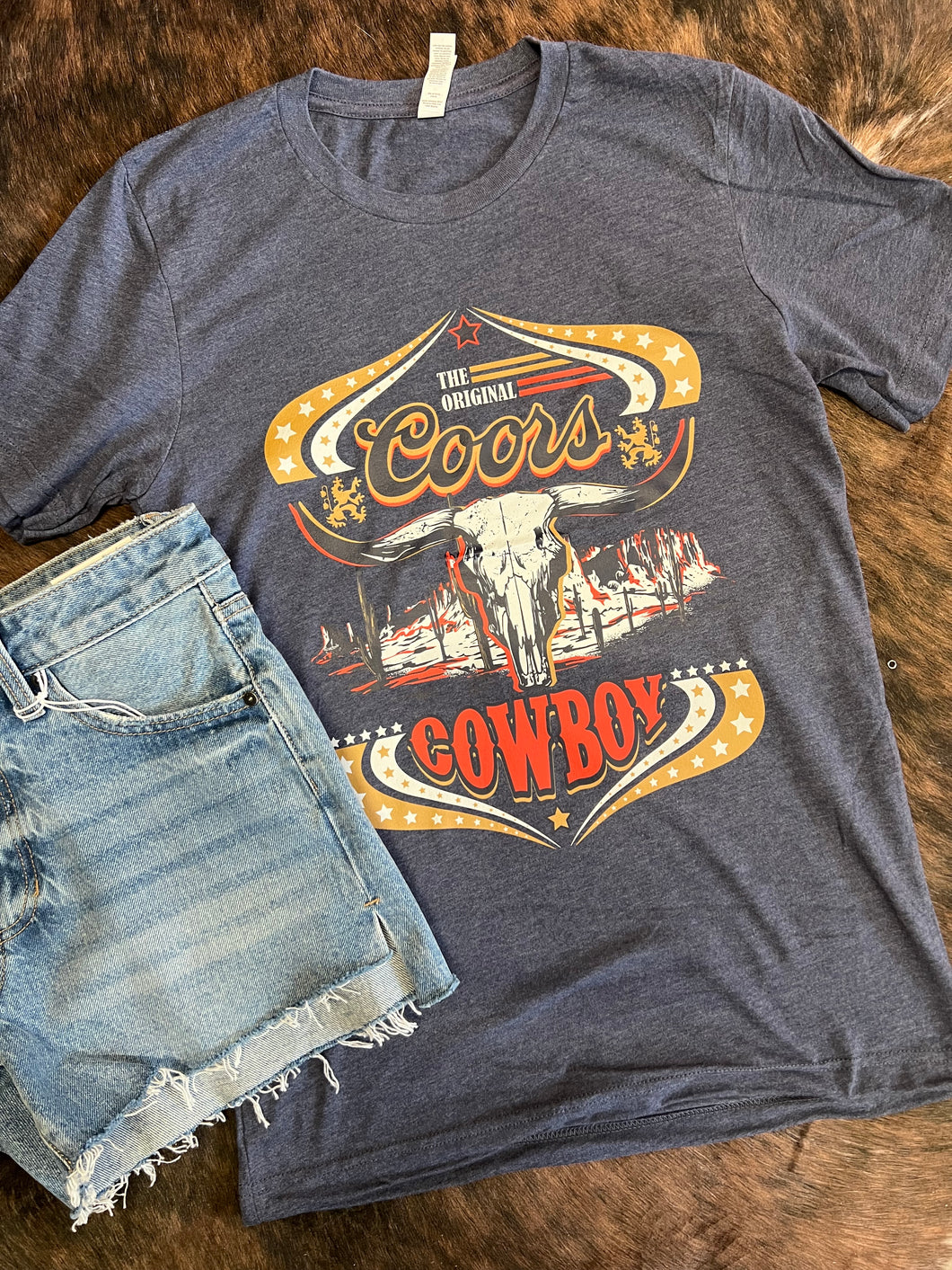 THE ORIGINAL LONGHORN TEE - HEATHER NAVY
