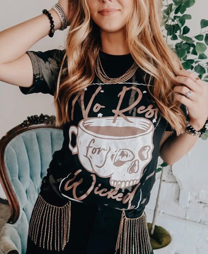 No Rest For The Wicked Bleached Tee
