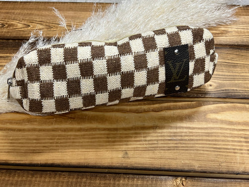 Small Checkered Pencil/Makeup Brush Pouch