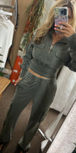 Load image into Gallery viewer, Lola Charcoal Olive Cargo Sweat Pants