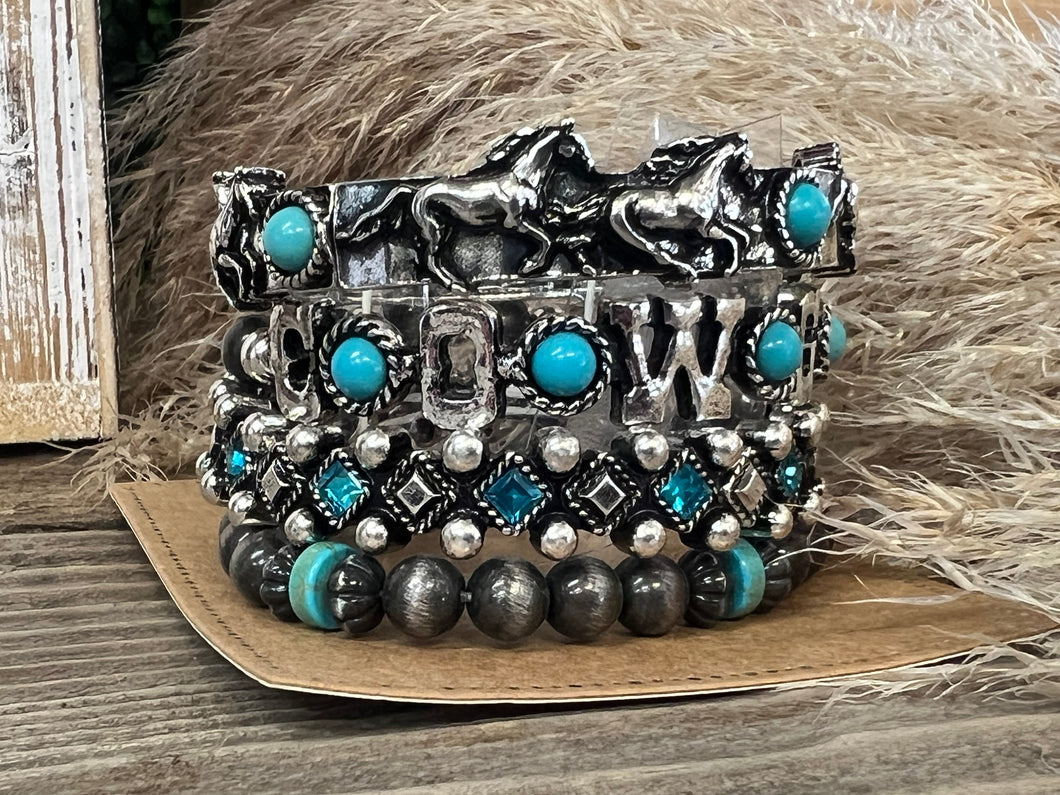 Run Wild Cowgirl Bracelet Set