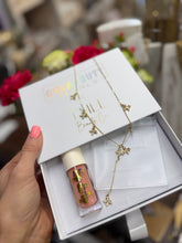 Load image into Gallery viewer, Chan Sutton &amp; TMLL Butterfly Necklace &amp; Lip Gloss Combo