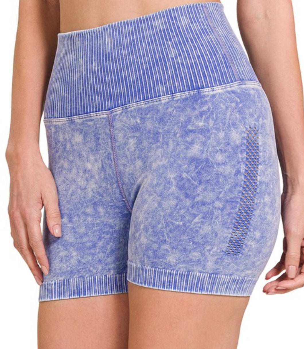 Seamless High Waisted Shorts - Indigo