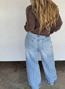 Quincy Wide Leg Jeans - Light Wash