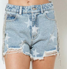 Load image into Gallery viewer, Oh My Stars Rhinestone Shorts