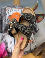 Load image into Gallery viewer, Berkely Rhinestone Slides - Black