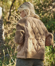 Load image into Gallery viewer, Quilted Detail Ribbed Sweater Jacket