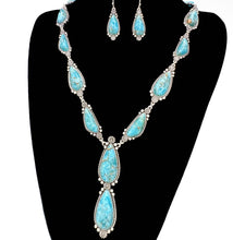 Load image into Gallery viewer, Genuine Turquoise Teardrop Necklace Set