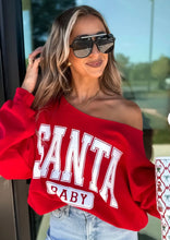 Load image into Gallery viewer, Santa Baby Pink Off Shoulder Sweatshirt - Ruby