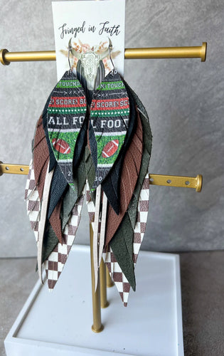 One of a Kind Western Football Stack Earrings