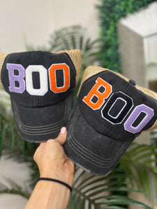 BOO Mesh Snapback Hat - Black/Tan Mesh