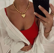 Load image into Gallery viewer, Chan Sutton Bubble Heart Necklace - Gold