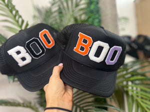 BOO Mesh Snapback Hat - Solid Black