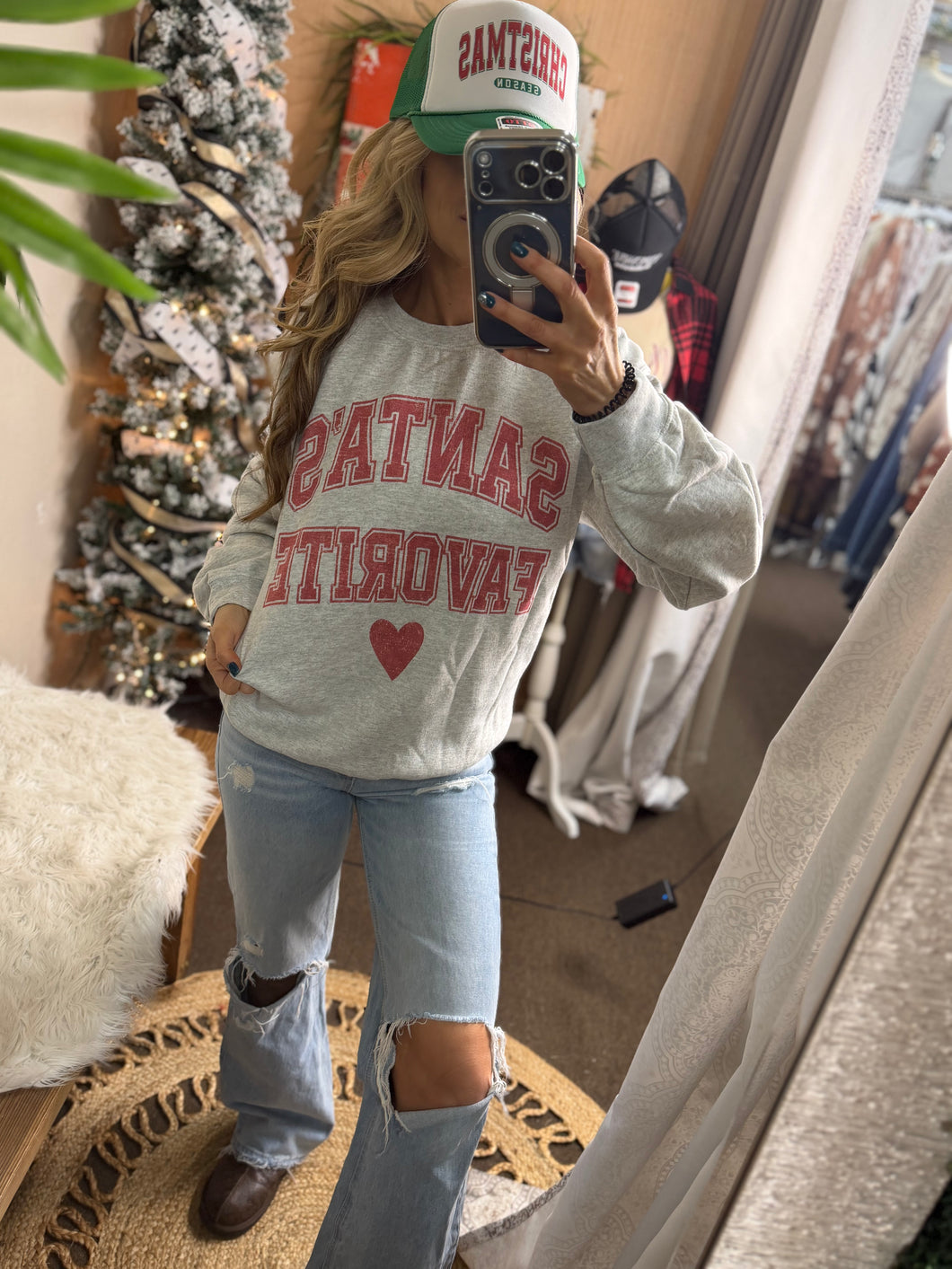Santa's Favorite Sweatshirt - Heather Gray