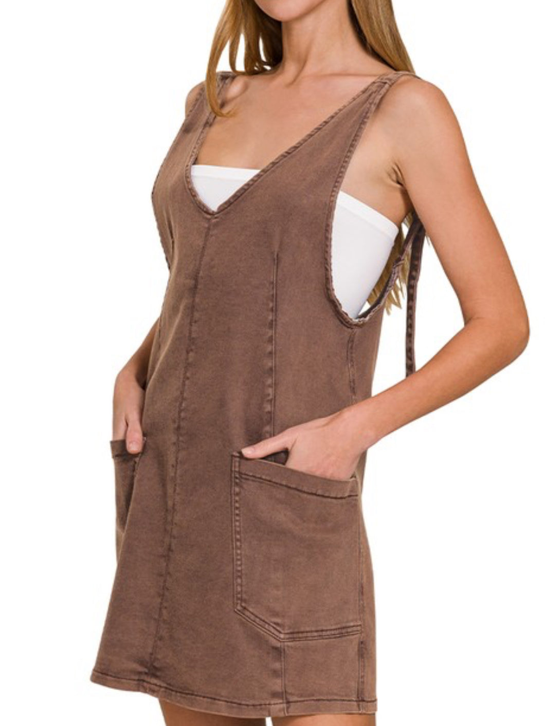 Michelle Overall Dress - Chocolate