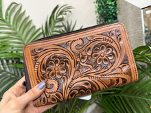 Load image into Gallery viewer, Tooled Zip Around Wallet
